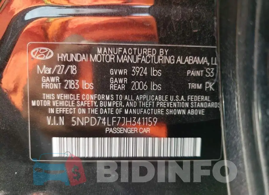 5NPD74LF7JH341159 Photo# 10