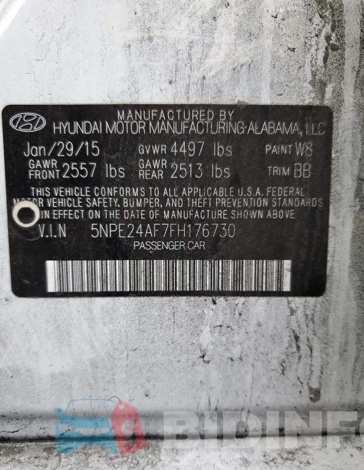 5NPE24AF7FH176730 Photo# 12