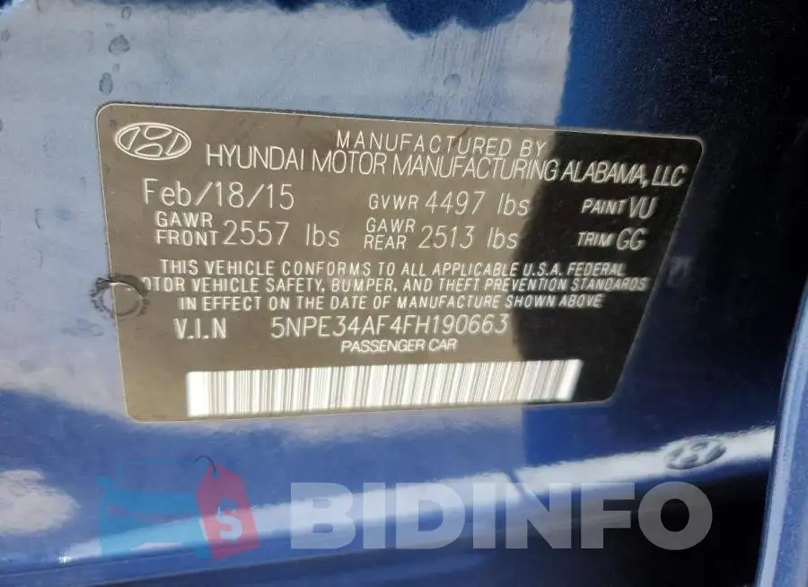 5NPE34AF4FH190663 Photo# 10