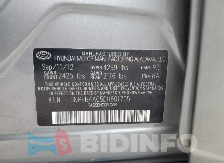 5NPEB4AC5DH601705 Photo# 12