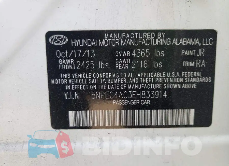 5NPEC4AC3EH833914 Photo# 13