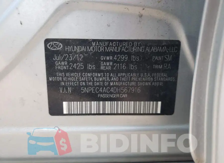 5NPEC4AC4DH567916 Photo# 12