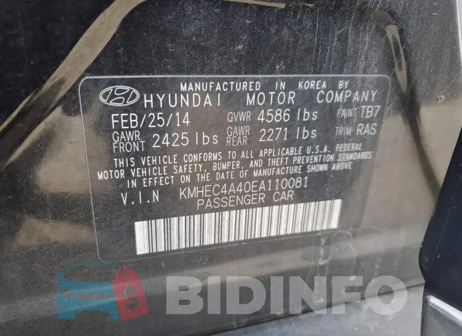 KMHEC4A40EA110081 Photo# 13