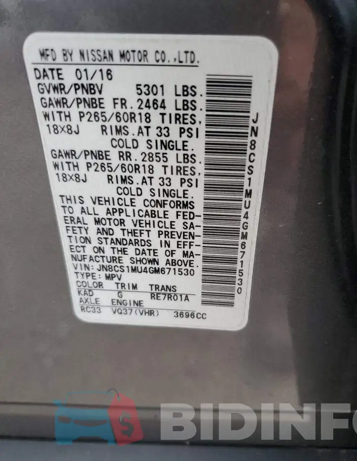 JN8CS1MU4GM671530 Photo# 13