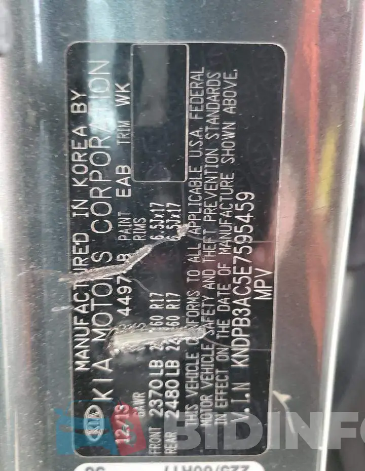 KNDPB3AC5E7595459 Photo# 10