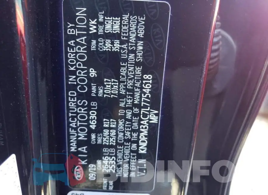 KNDPM3AC7L7754618 Photo# 10