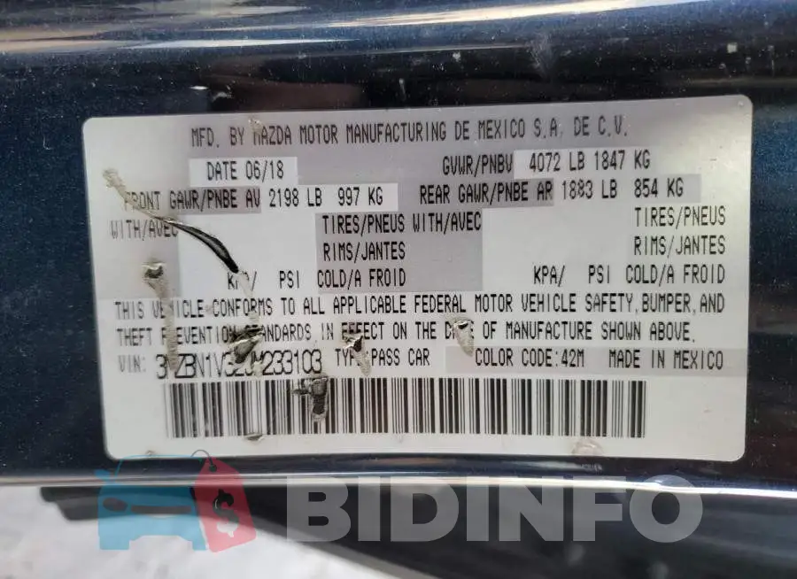 3MZBN1V32JM233103 Photo# 13