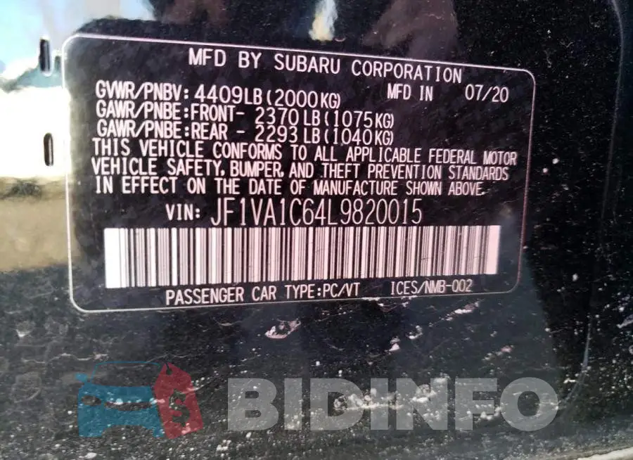 JF1VA1C64L9820015 Photo# 12
