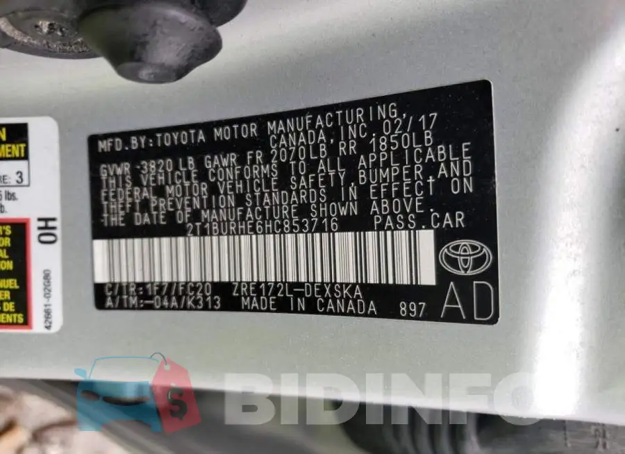 2T1BURHE6HC853716 Photo# 12