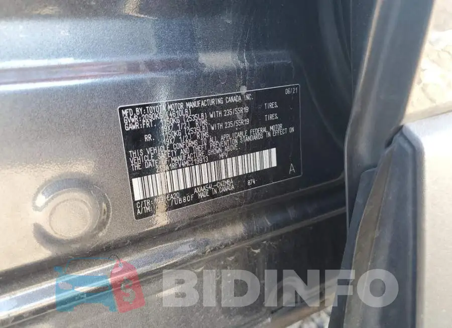 2T3A1RFV4MC219913 Photo# 13