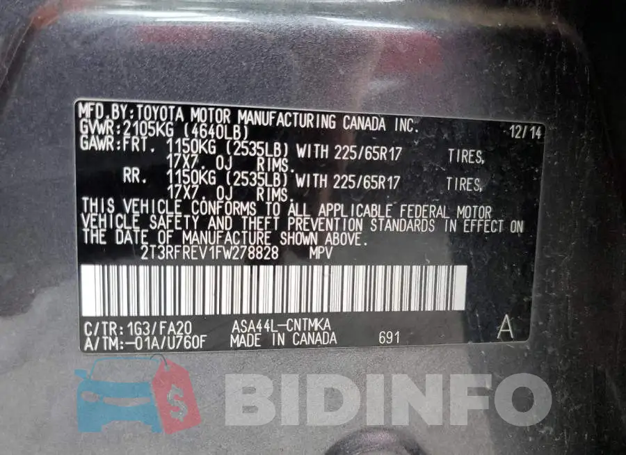 2T3RFREV1FW278828 Photo# 10
