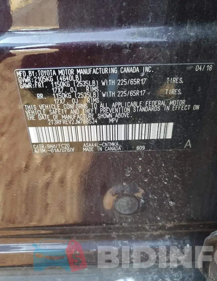 2T3RFREV2JW788534 Photo# 13