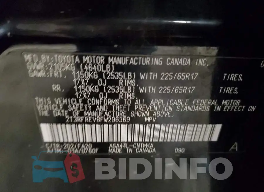 2T3RFREV8FW296369 Photo# 14