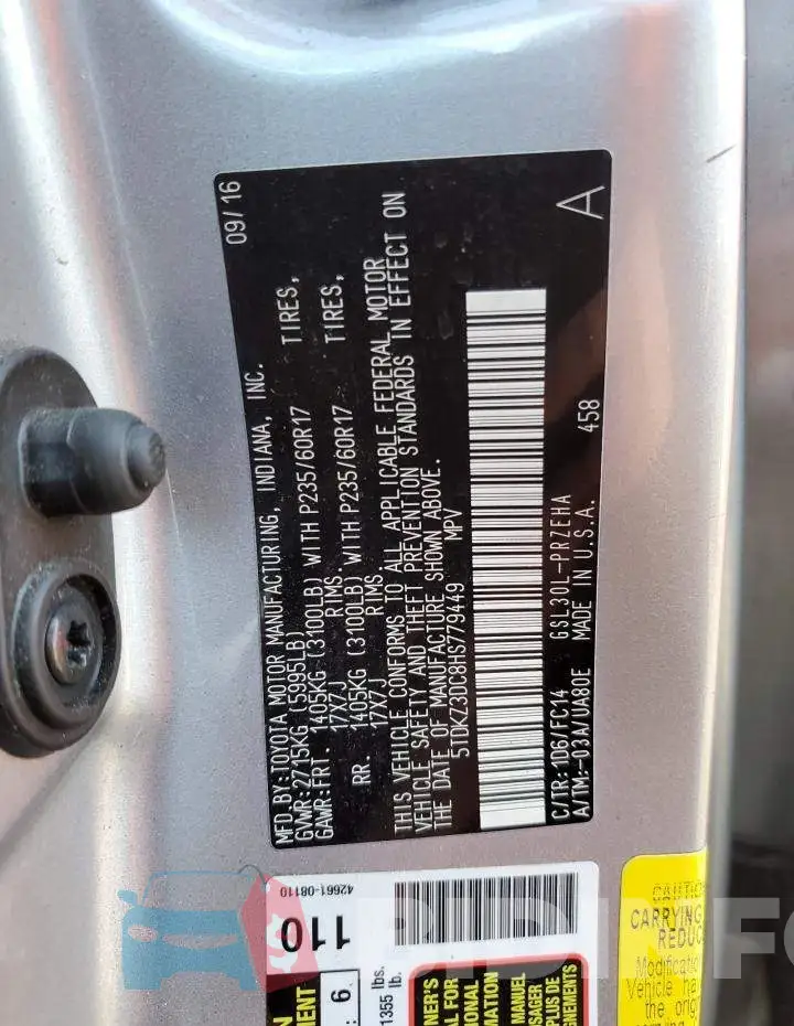 5TDKZ3DC8HS779449 Photo# 13