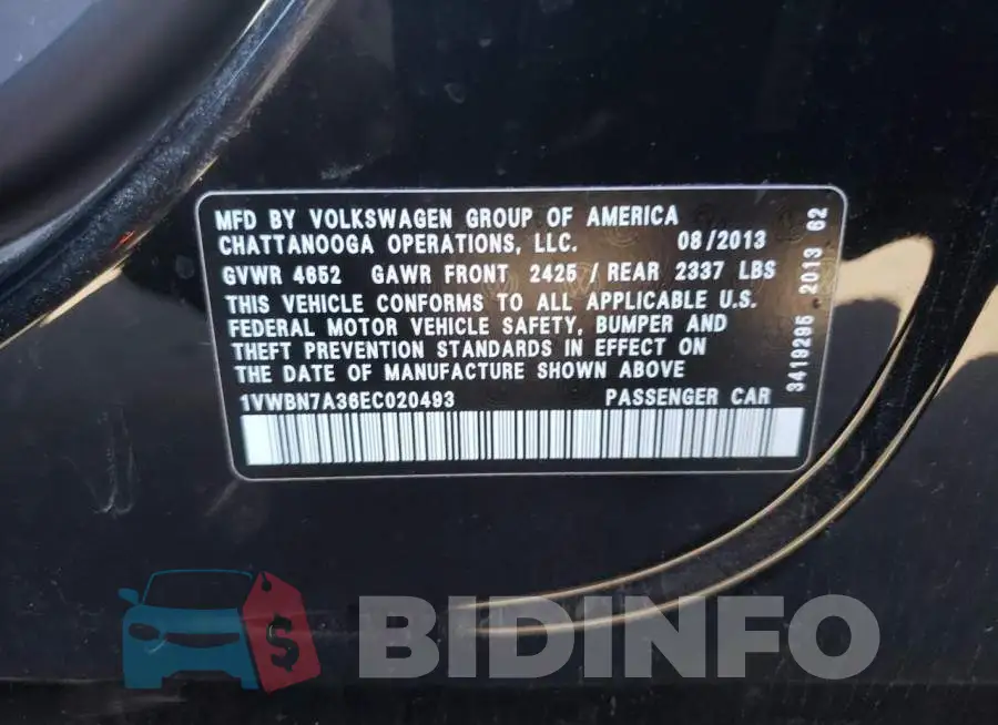 1VWBN7A36EC020493 Photo# 12