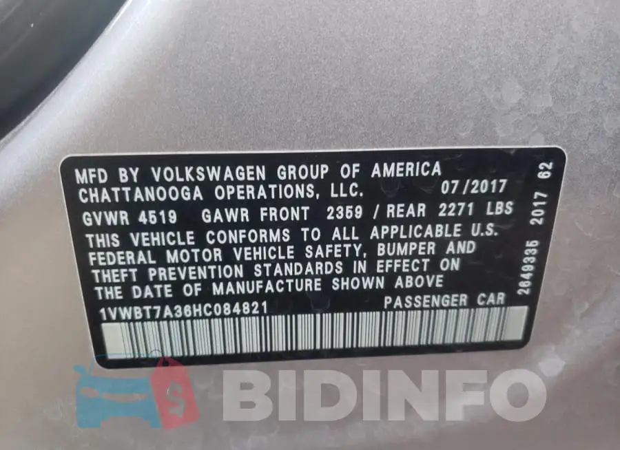 1VWBT7A36HC084821 Photo# 10