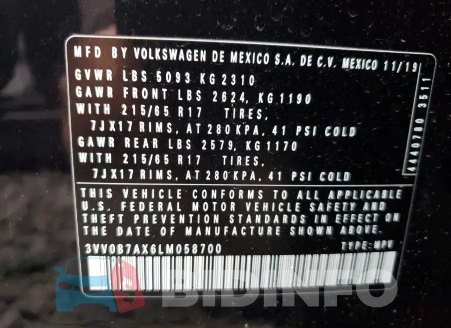 3VV0B7AX6LM058700 Photo# 10
