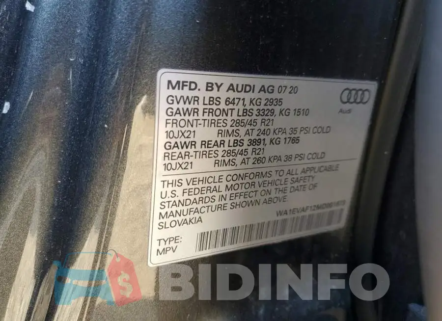 WA1EVAF12MD001673 Photo# 10
