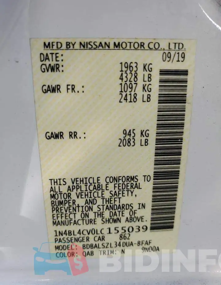 1N4BL4CV0LC155039 Photo# 12