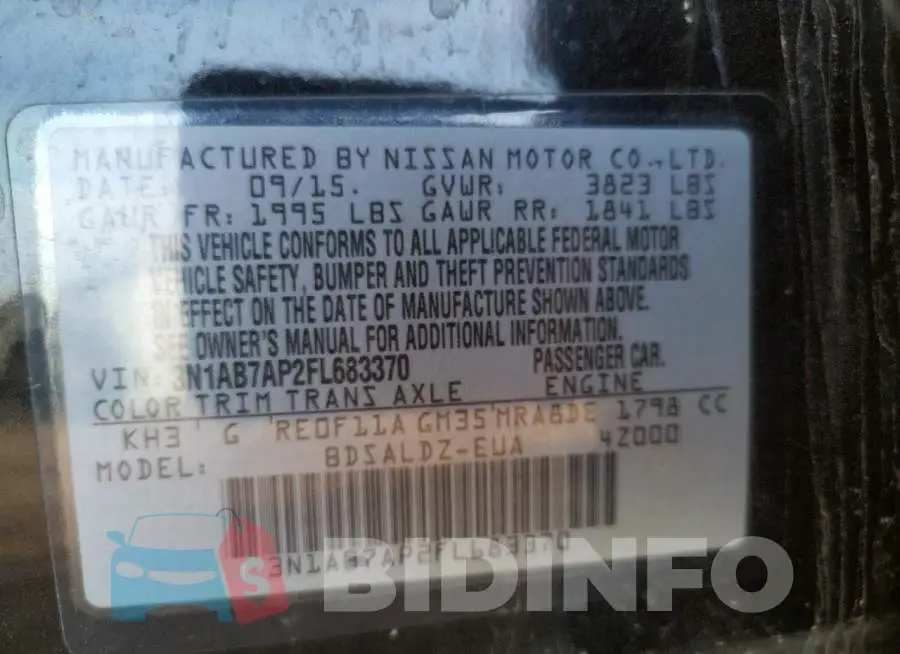 3N1AB7AP2FL683370 Photo# 13