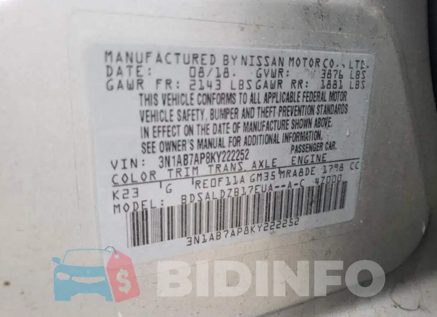 3N1AB7AP8KY222252 Photo# 10