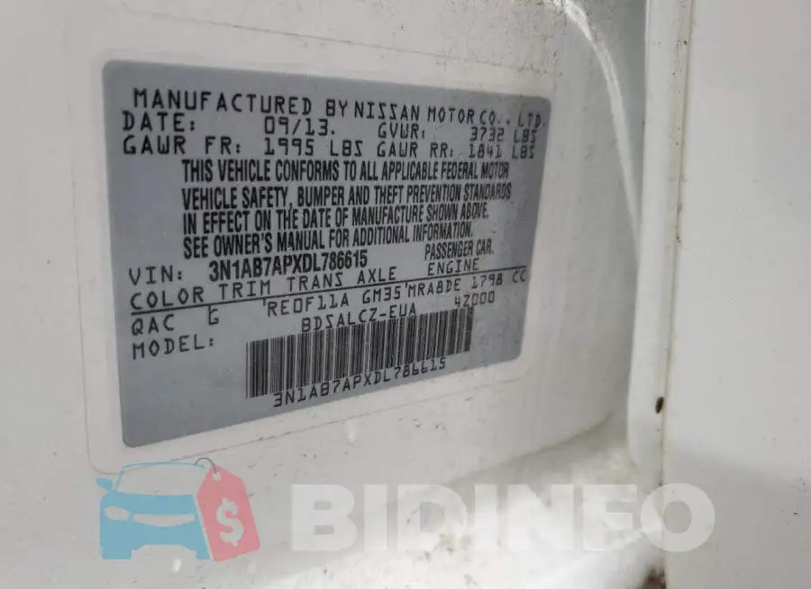 3N1AB7APXDL786615 Photo# 12