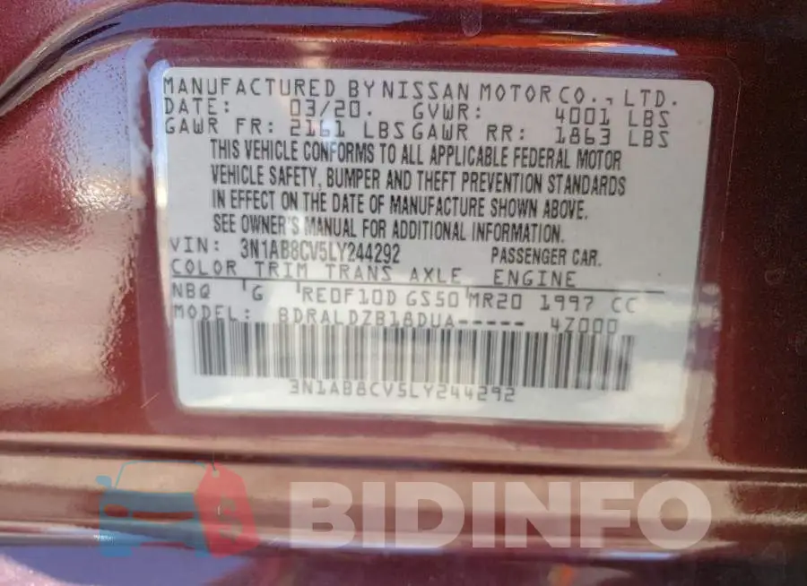 3N1AB8CV5LY244292 Photo# 12