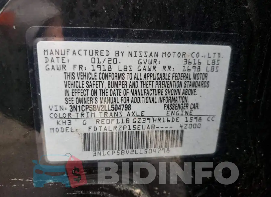 3N1CP5BV2LL504798 Photo# 12