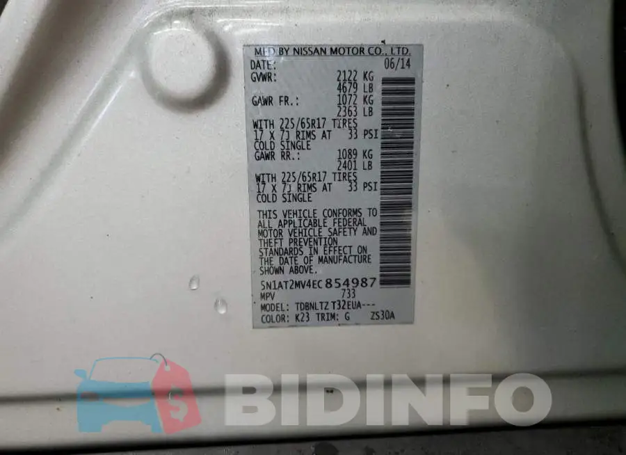 5N1AT2MV4EC854987 Photo# 13