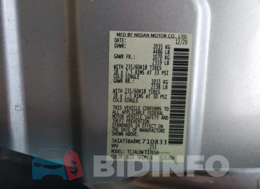 5N1AT3BA8MC710833 Photo# 13