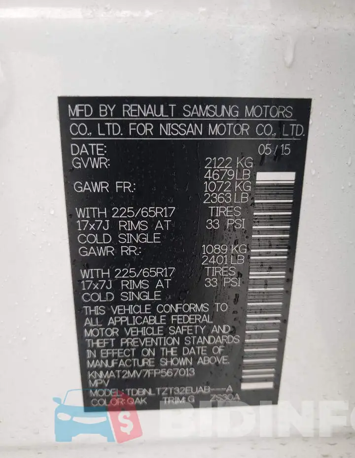 KNMAT2MV7FP567013 Photo# 13