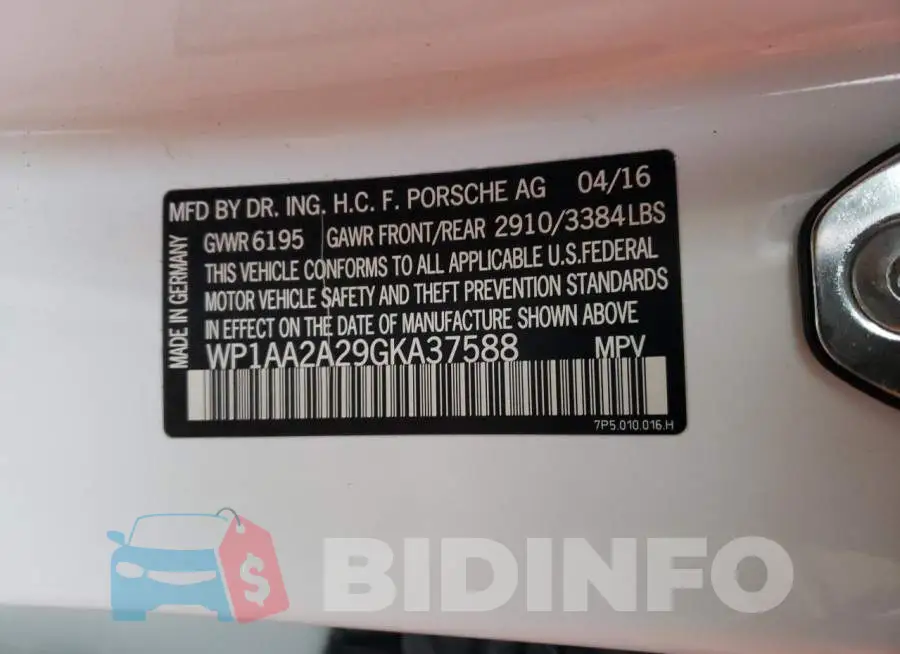 WP1AA2A29GKA37588 Photo# 13