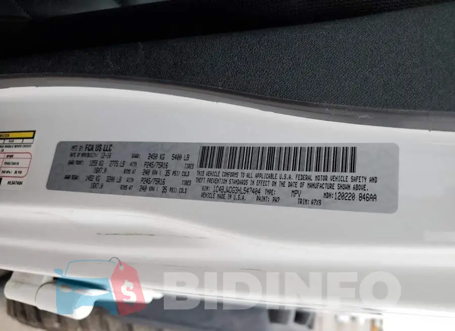 1C4BJWDG3HL547404 Photo# 10
