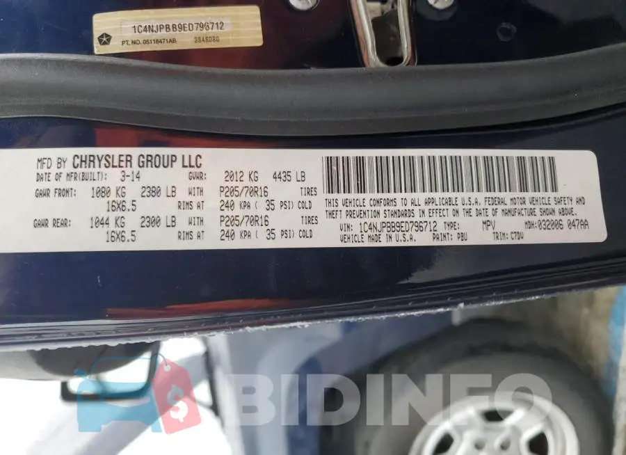 1C4NJPBB9ED796712 Photo# 13