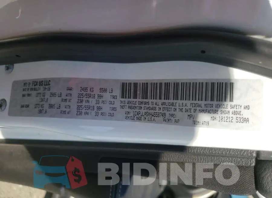 1C4PJLASXHW558749 Photo# 10
