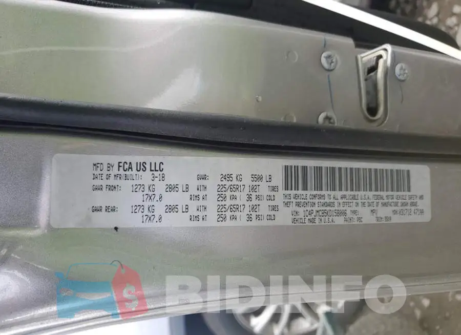 1C4PJMCB5KD158006 Photo# 10