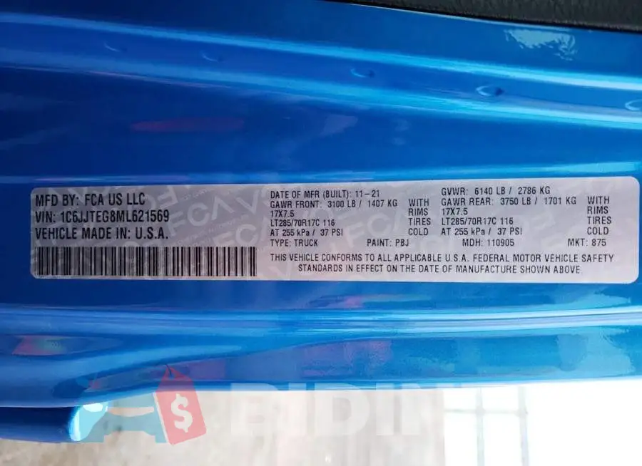 1C6JJTEG8ML621569 Photo# 10