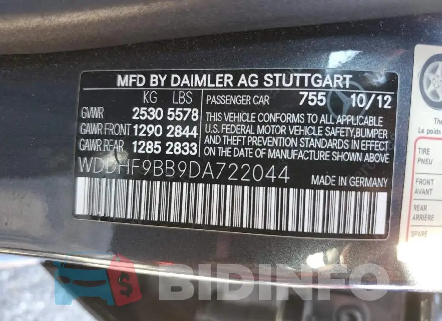 WDDHF9BB9DA722044 Photo# 12