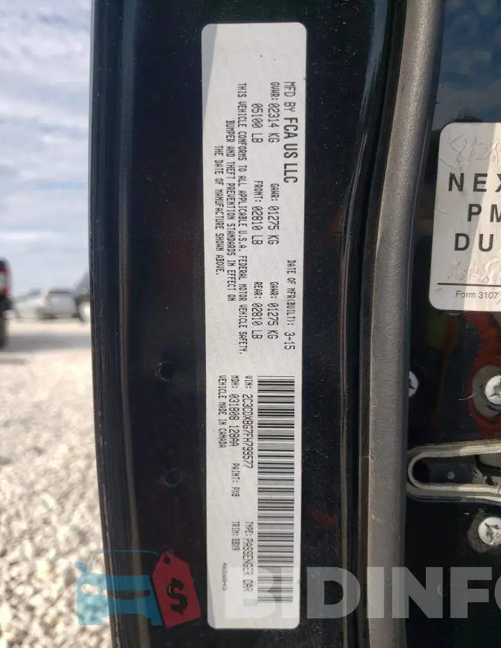 2C3CDXBG7FH799577 Photo# 10