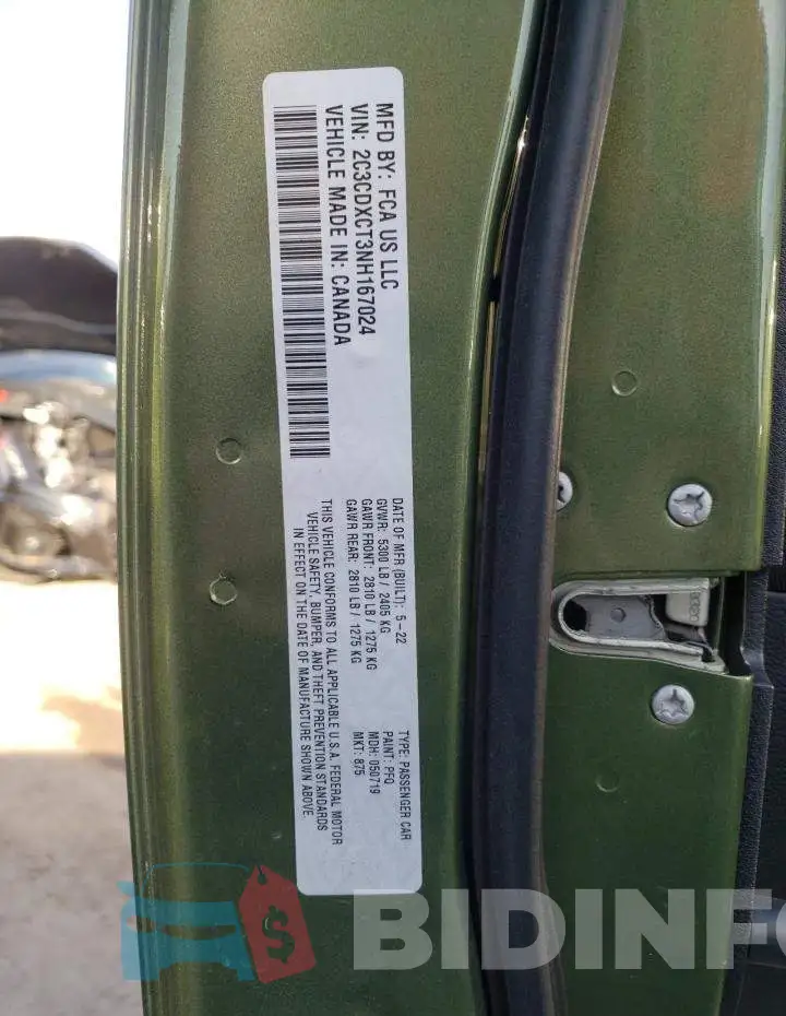 2C3CDXCT3NH167024 Photo# 12