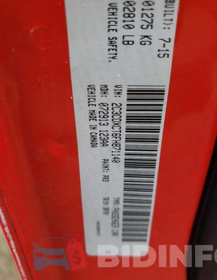 2C3CDXCT6FH871140 Photo# 10