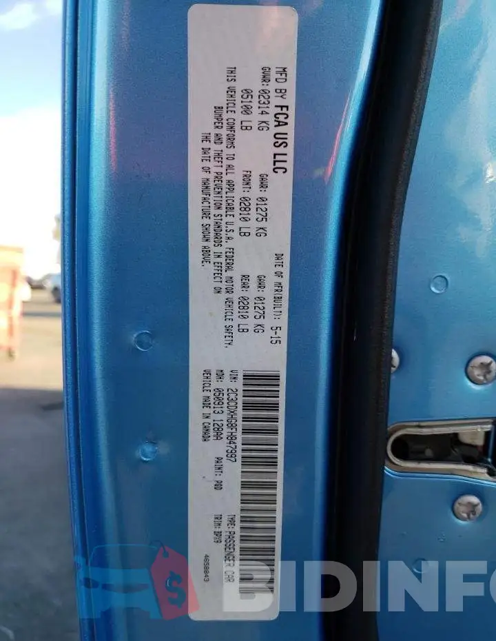 2C3CDXHG8FH847997 Photo# 12