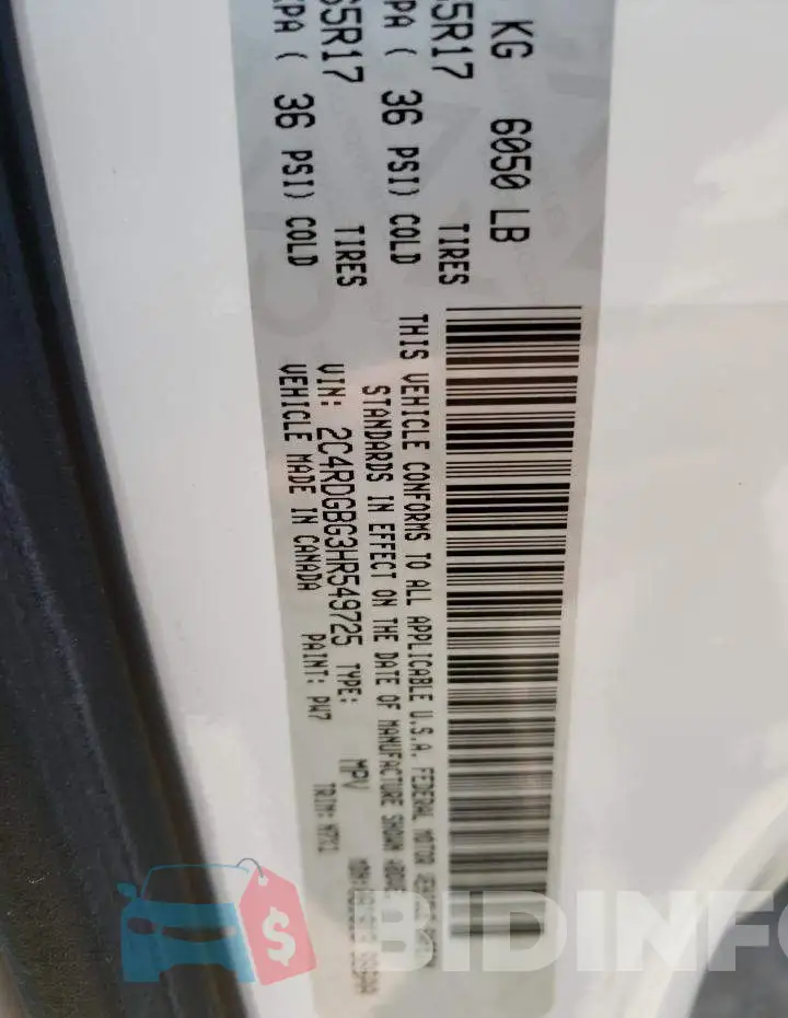 2C4RDGBG3HR549725 Photo# 10