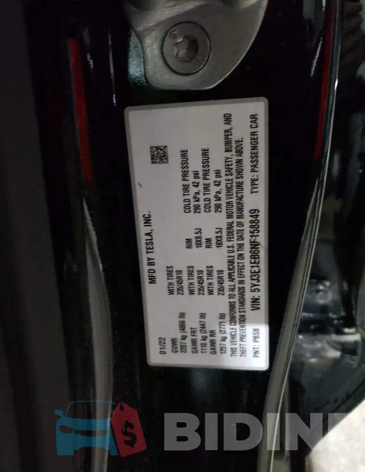 5YJ3E1EB6NF158849 Photo# 10