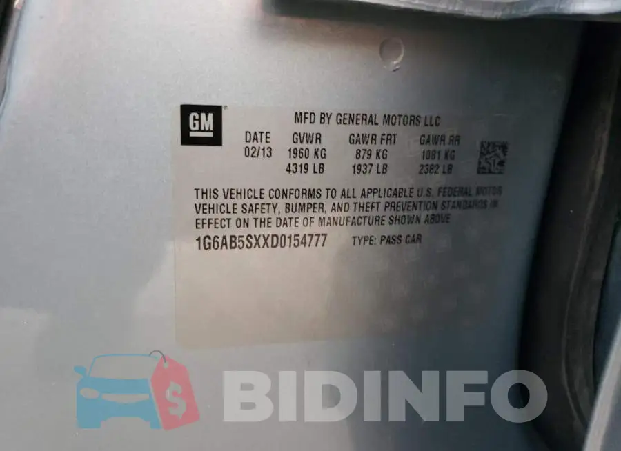 1G6AB5SXXD0154777 Photo# 12