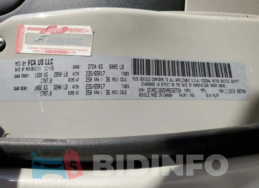 2C4RC1BG5HR633724 Photo# 13