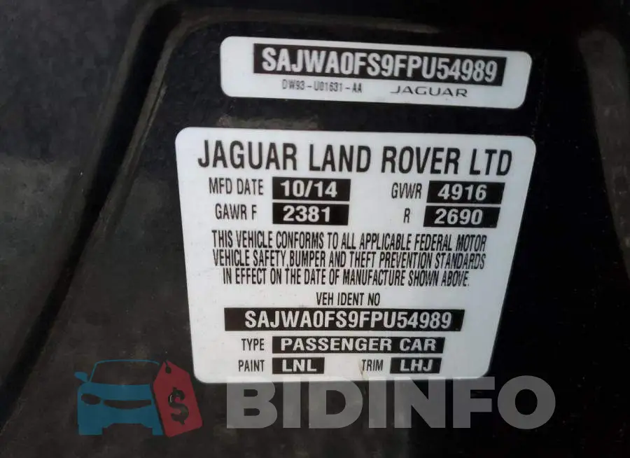 SAJWA0FS9FPU54989 Photo# 12