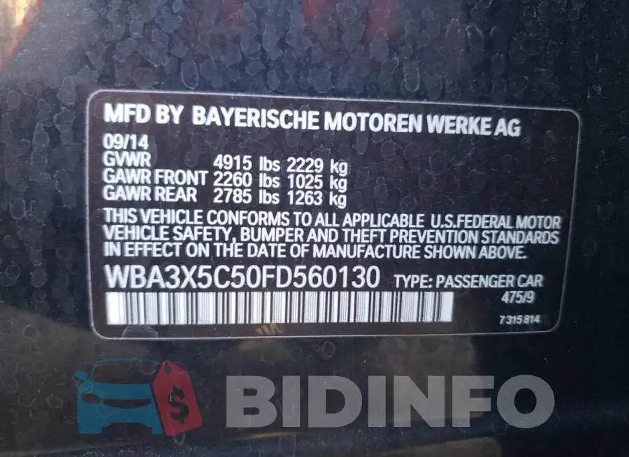 WBA3X5C50FD560130 Photo# 13