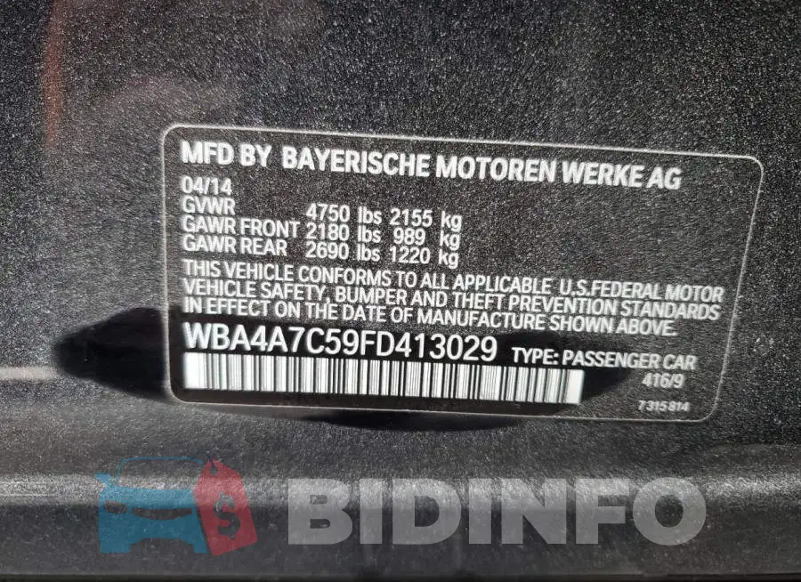 WBA4A7C59FD413029 Photo# 13