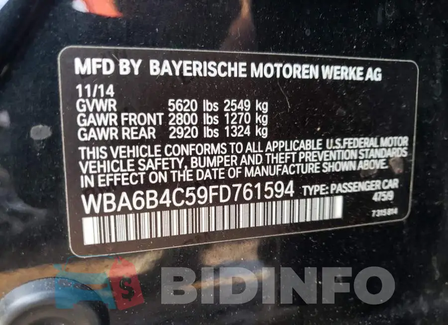 WBA6B4C59FD761594 Photo# 10